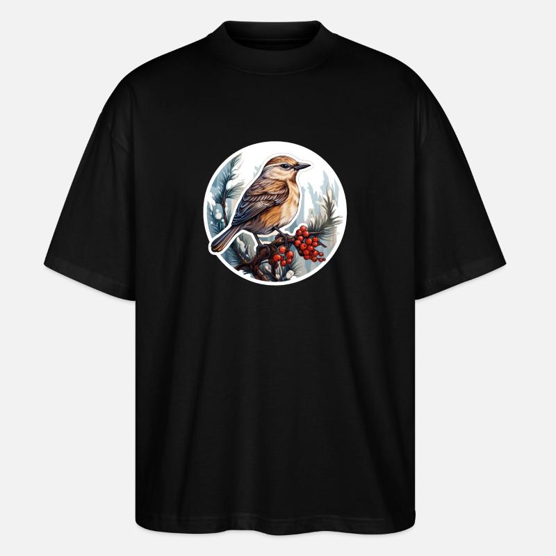 Oiseaux en hiver - T-shirt bio Blaster 2.0 coupe oversize Stanley/Stella Unisexe - noir