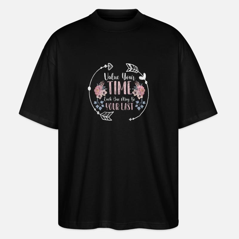 Zeit Lebenszeit Zeitlos - Stanley/Stella Oversized Unisex Bio T-Shirt Blaster 2.0 - Schwarz