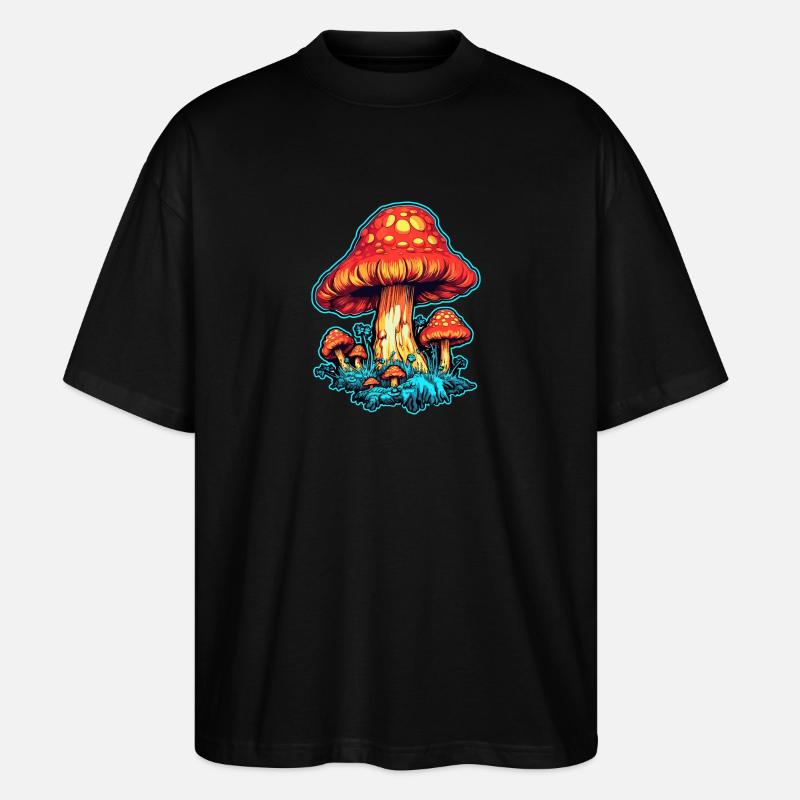 Toadstool Mushroom Mushroom Picker - Stanley/Stella Oversized Unisex Organic T-shirt Blaster 2.0 - black