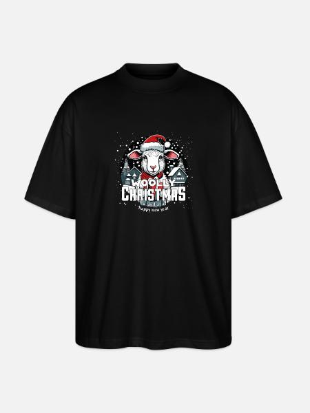 Julesau - Ullen jul - Stanley/Stella Blaster 2.0 Økologisk Oversized Unisex T-skjorte - svart