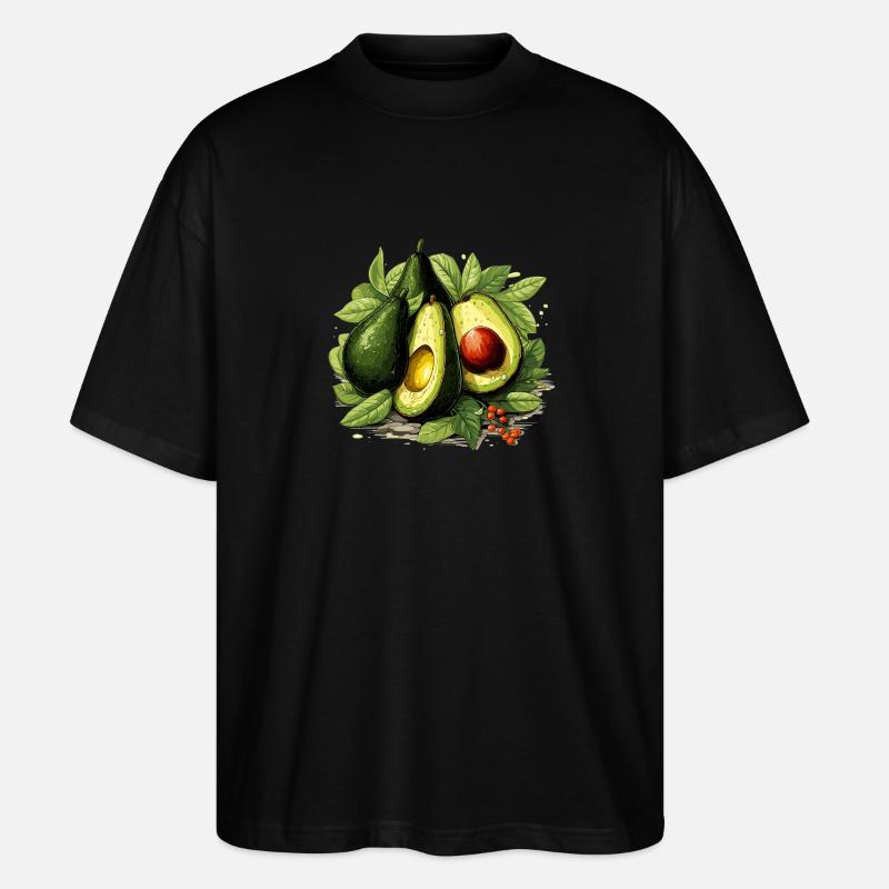 Avocado - Illustration - Stanley/Stella Oversized Unisex Bio T-Shirt Blaster 2.0 - Schwarz
