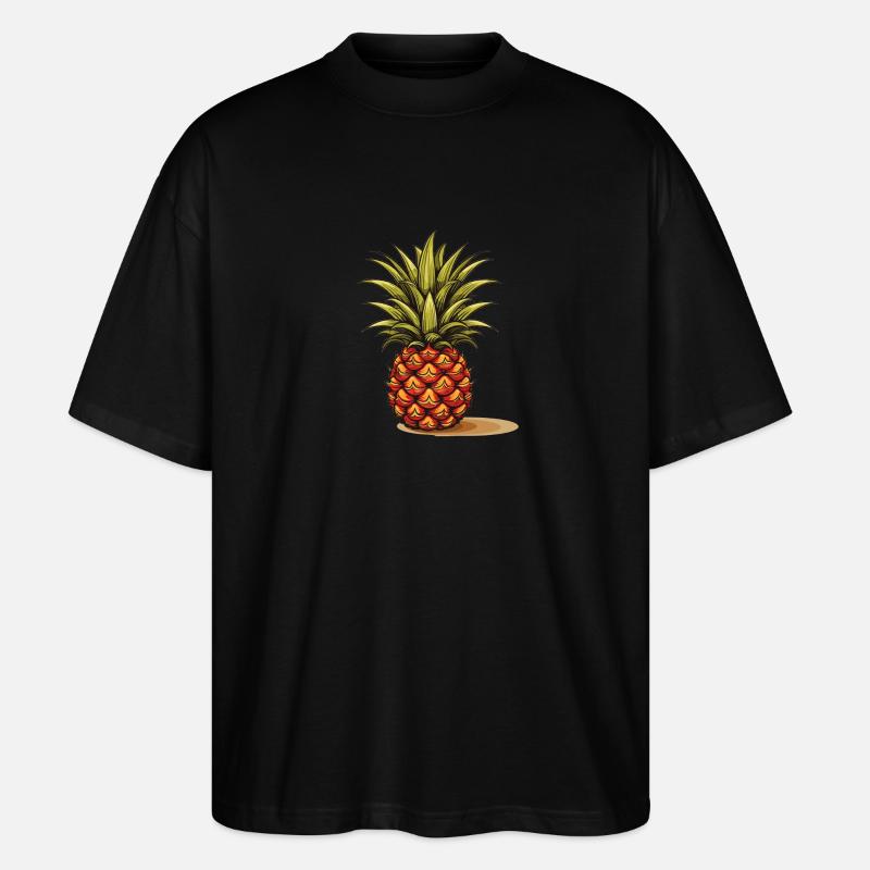 Ananas - Illustration - Stanley/Stella Oversized Unisex Bio T-Shirt Blaster 2.0 - Schwarz