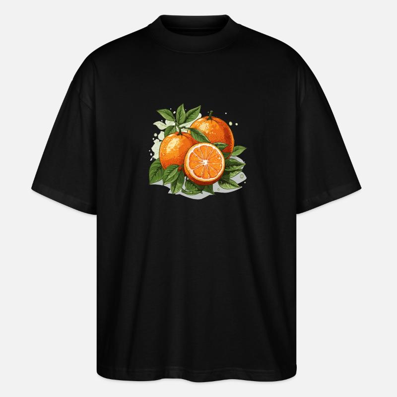 Orange - Illustration - Stanley/Stella Oversized Unisex Bio T-Shirt Blaster 2.0 - Schwarz