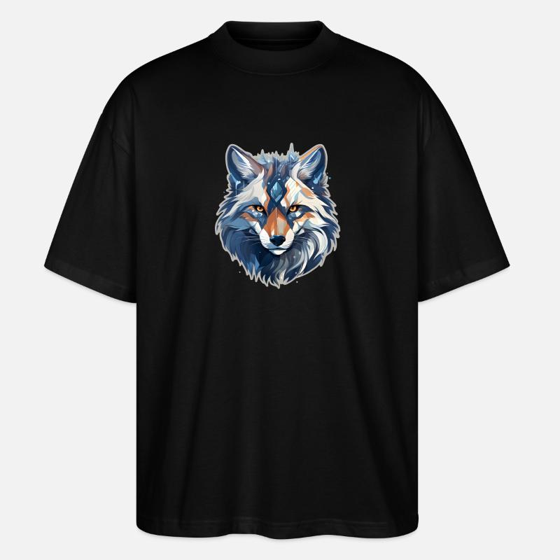 Wolf Face - Stanley/Stella Oversized Unisex Organic T-shirt Blaster 2.0 - black