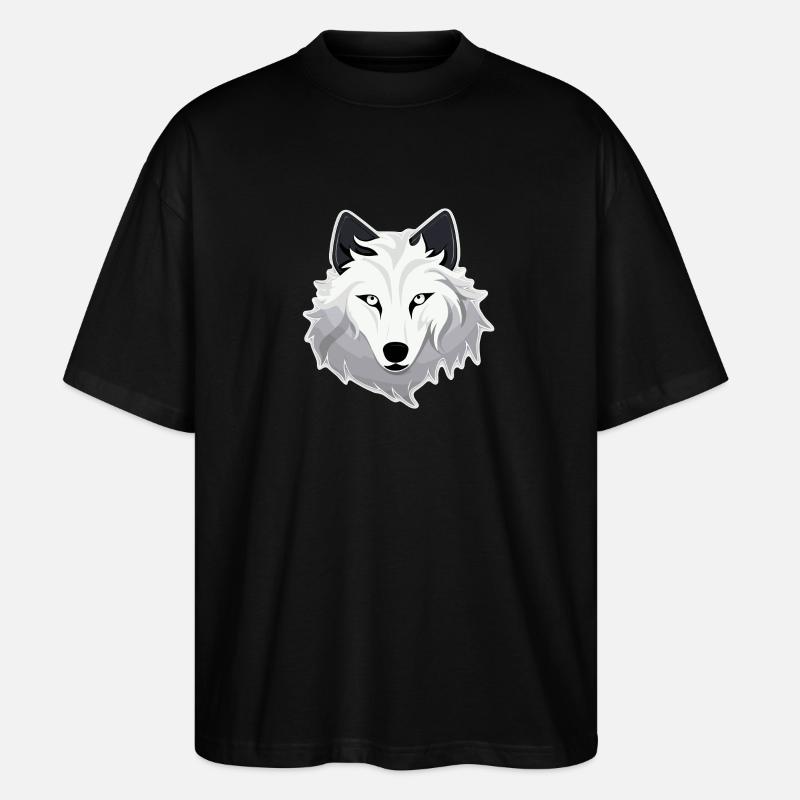 Wolf - Illustration - Stanley/Stella Oversized Unisex Organic T-shirt Blaster 2.0 - black