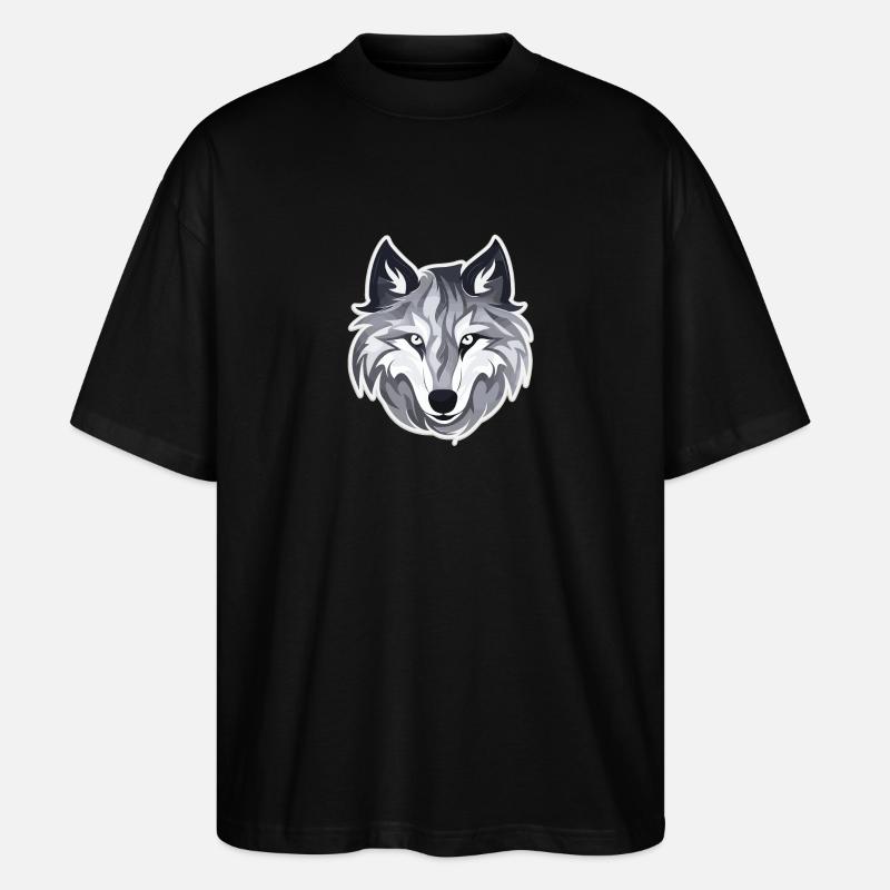 Loup - Illustration - T-shirt bio Blaster 2.0 coupe oversize Stanley/Stella Unisexe - noir