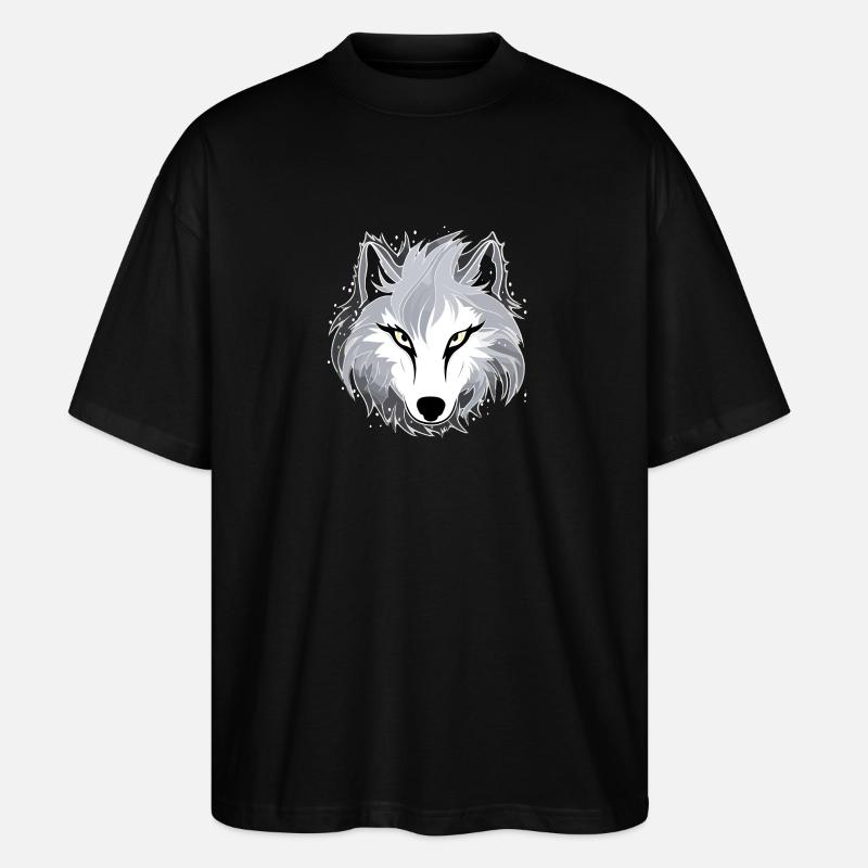 Wolf - Illustration - Stanley/Stella Oversized Unisex Organic T-shirt Blaster 2.0 - black