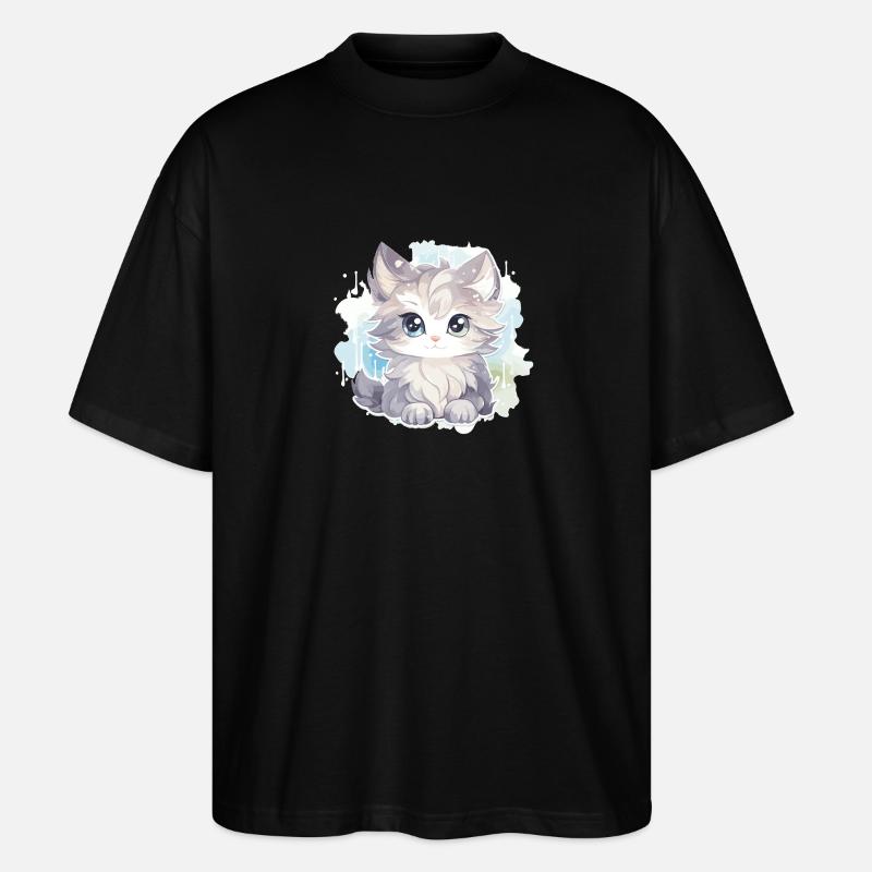 Chat - illustration - T-shirt bio Blaster 2.0 coupe oversize Stanley/Stella Unisexe - noir