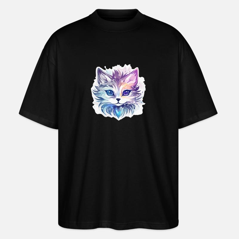Chat - illustration - T-shirt bio Blaster 2.0 coupe oversize Stanley/Stella Unisexe - noir
