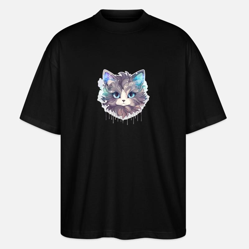 Chat - illustration - T-shirt bio Blaster 2.0 coupe oversize Stanley/Stella Unisexe - noir
