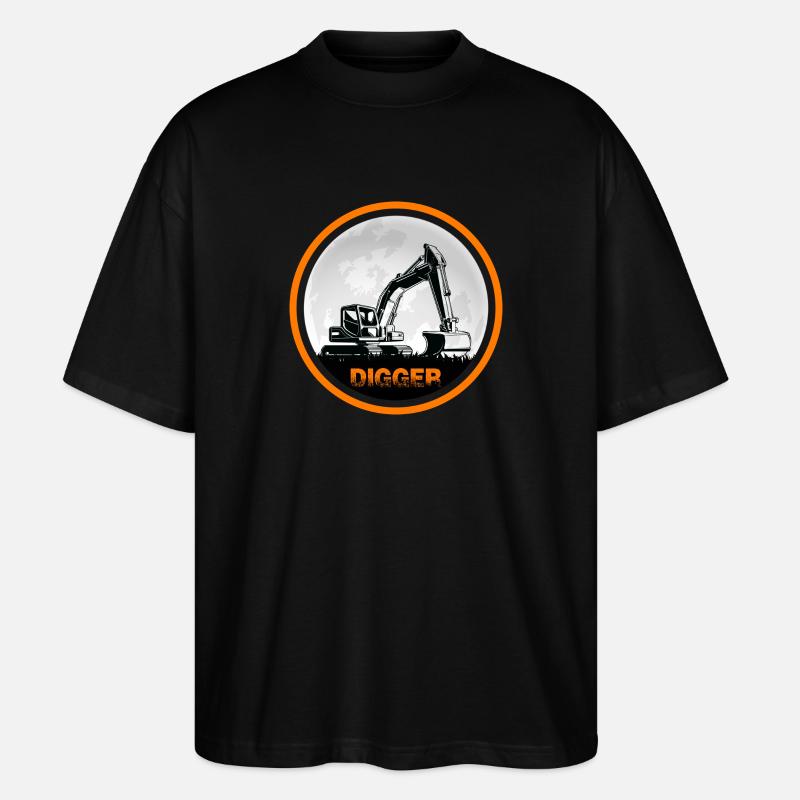 Baggerfahrer Bagger "Digger" Baggerschaufel - Stanley/Stella Oversized Unisex Bio T-Shirt Blaster 2.0 - Schwarz