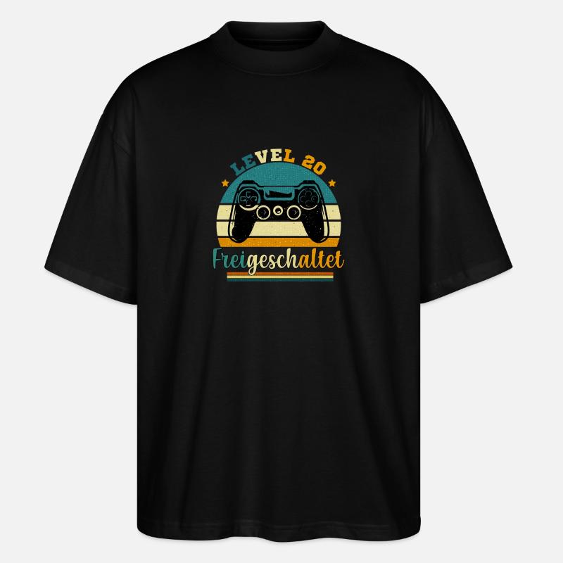 Level 20 Freigeschaltet - Stanley/Stella Oversized Unisex Bio T-Shirt Blaster 2.0 - Schwarz