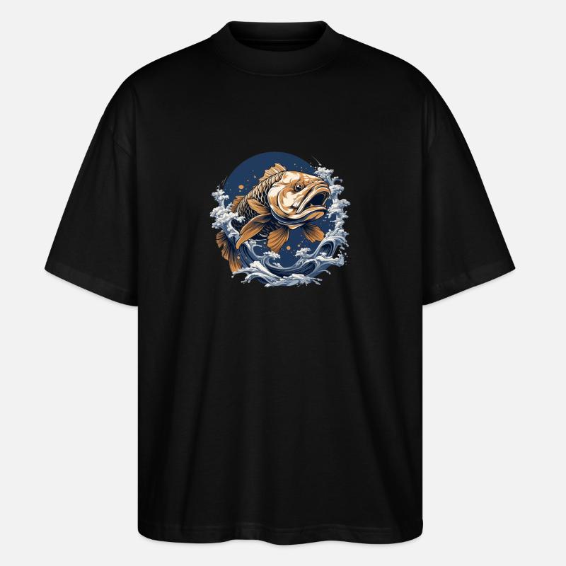 Karpfen - Stanley/Stella Oversized Unisex Bio T-Shirt Blaster 2.0 - Schwarz