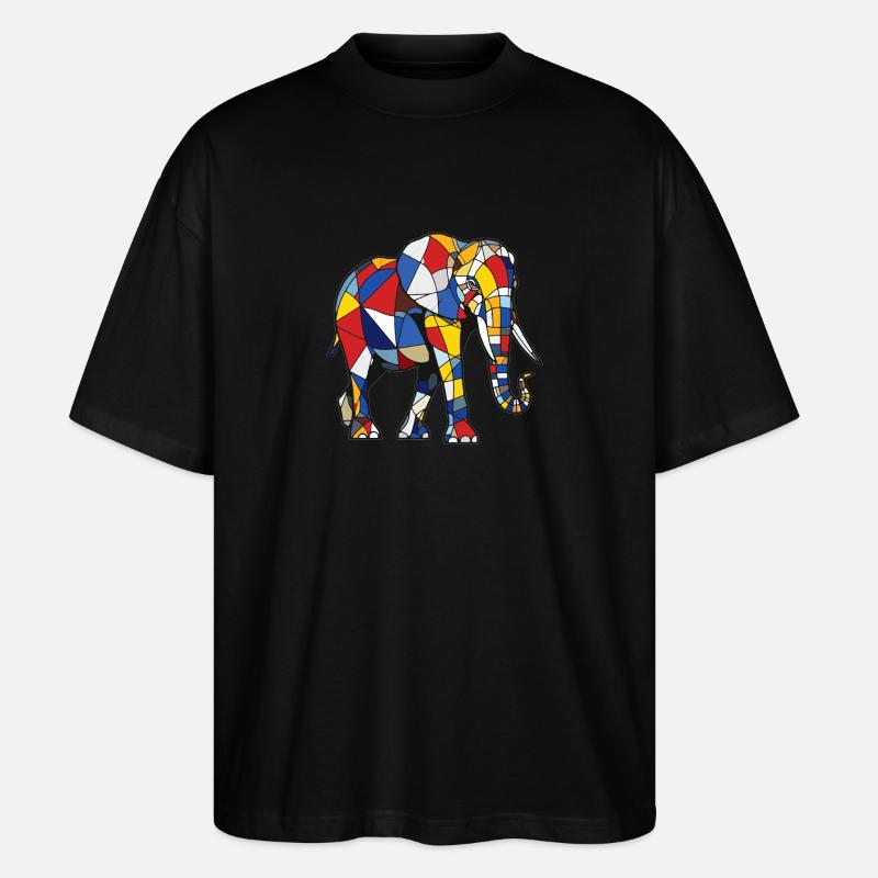 Elefant - Stanley/Stella Oversized Unisex Bio T-Shirt Blaster 2.0 - Schwarz