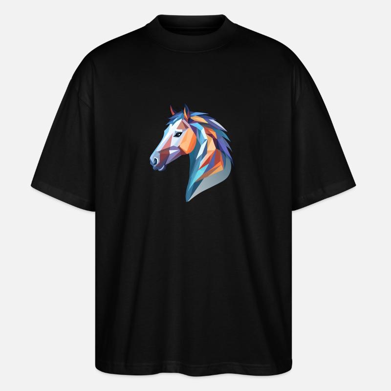 Pferdekopf - Stanley/Stella Oversized Unisex Bio T-Shirt Blaster 2.0 - Schwarz