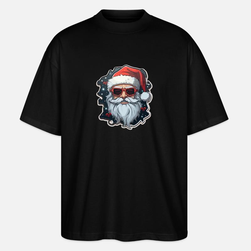 Père Noël - illustration - T-shirt bio Blaster 2.0 coupe oversize Stanley/Stella Unisexe - noir