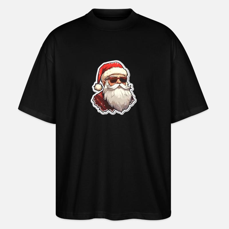 Père Noël - illustration - T-shirt bio Blaster 2.0 coupe oversize Stanley/Stella Unisexe - noir
