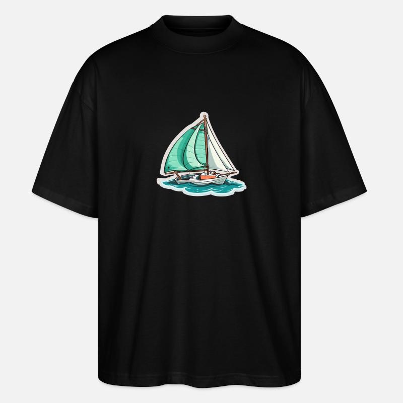 Segelboot - Illustration - Stanley/Stella Oversized Unisex Bio T-Shirt Blaster 2.0 - Schwarz