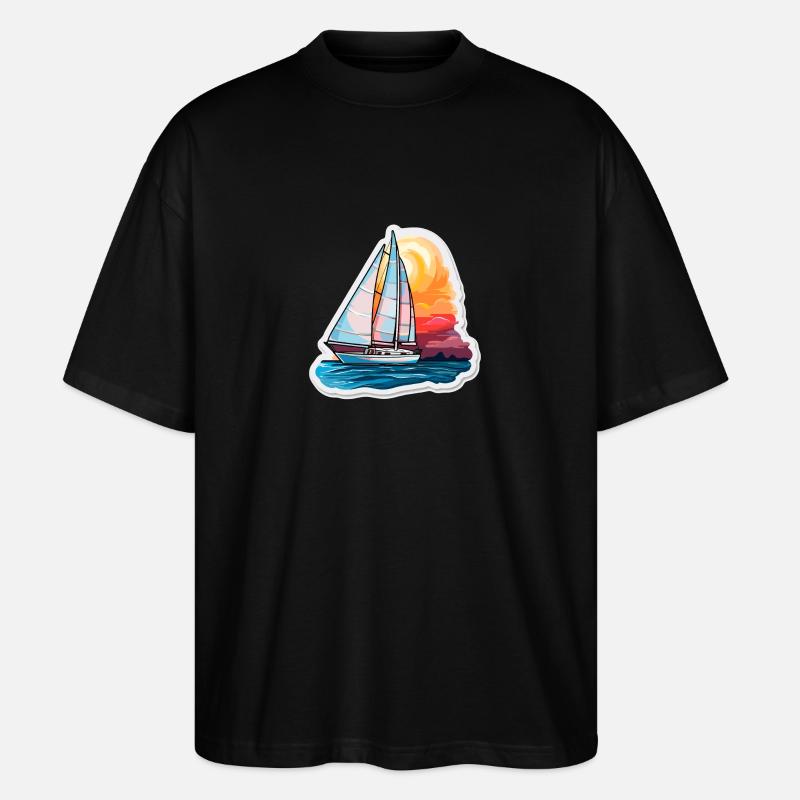 Segelboot - Illustration - Stanley/Stella Oversized Unisex Bio T-Shirt Blaster 2.0 - Schwarz