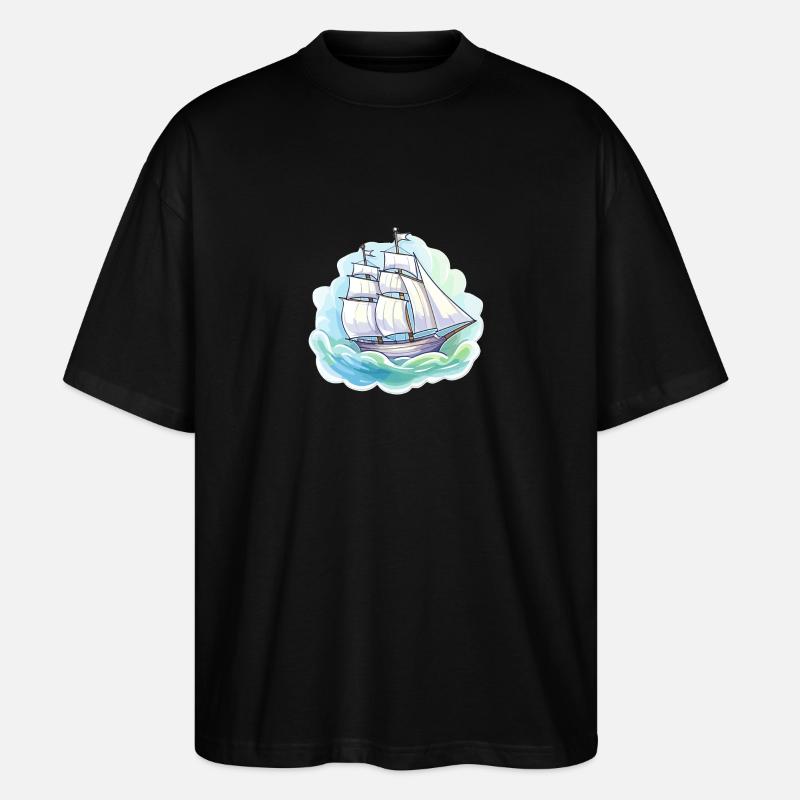Segelboot - Illustration - Stanley/Stella Oversized Unisex Bio T-Shirt Blaster 2.0 - Schwarz
