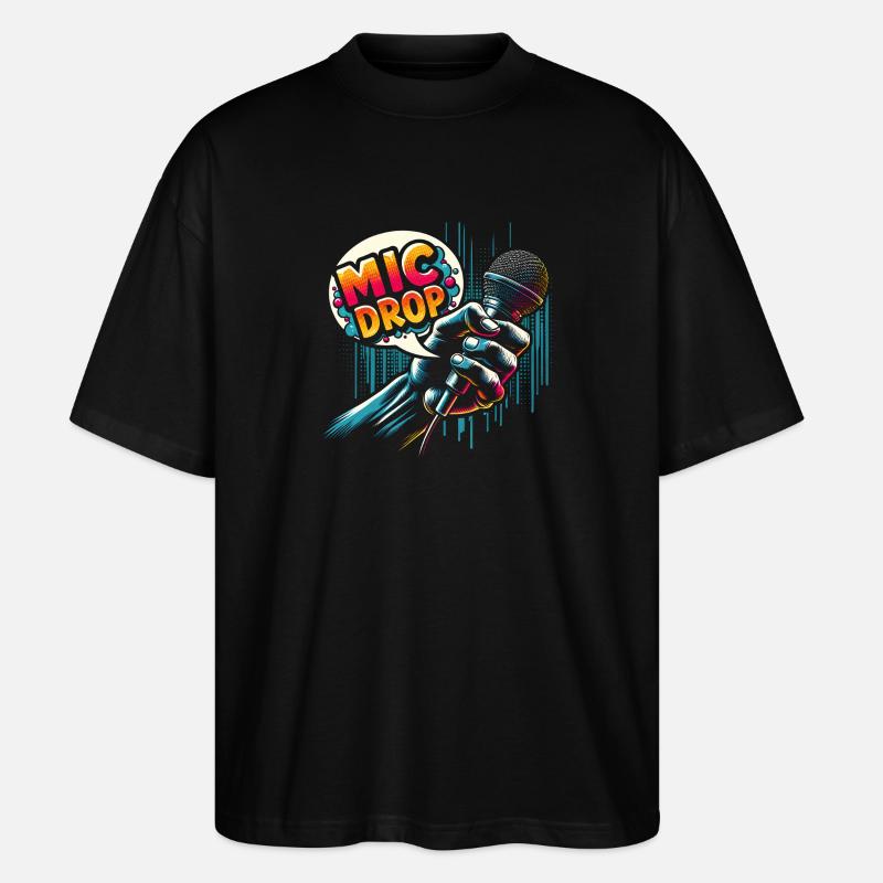 Mic Drop Mastery - Stanley/Stella Oversized Unisex Organic T-shirt Blaster 2.0 - black