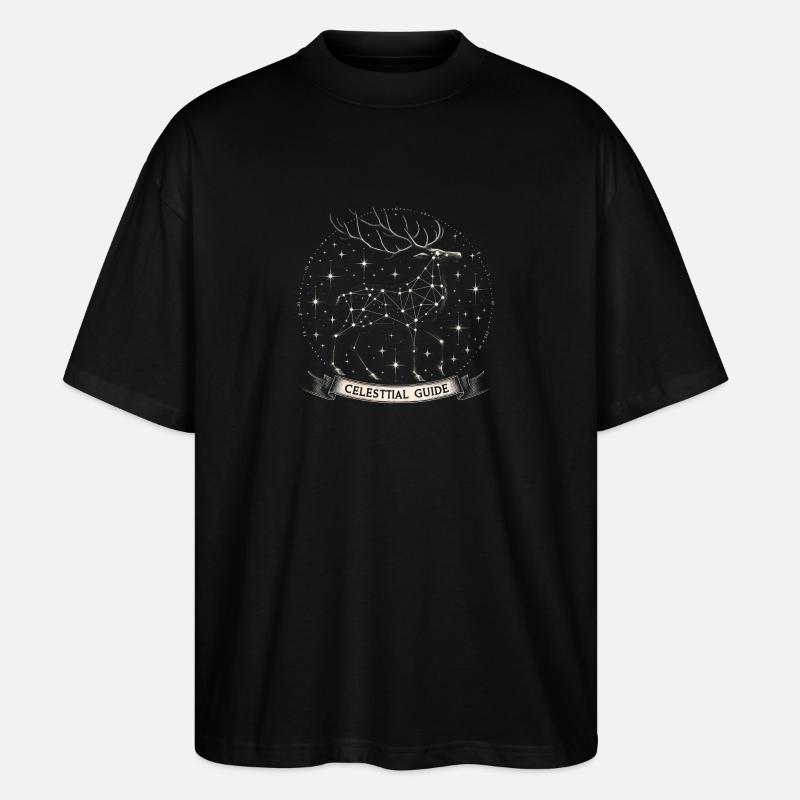 Kosmische Rentierkonstellation - Stanley/Stella Oversized Unisex Bio T-Shirt Blaster 2.0 - Schwarz