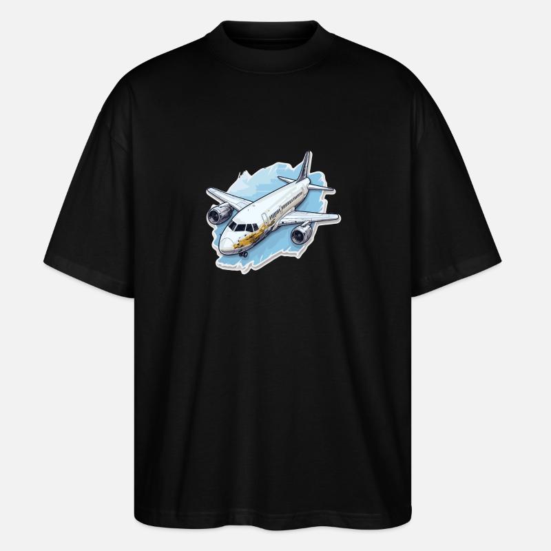 Avion - illustration - T-shirt bio Blaster 2.0 coupe oversize Stanley/Stella Unisexe - noir