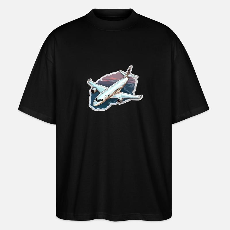 Avion - illustration - T-shirt bio Blaster 2.0 coupe oversize Stanley/Stella Unisexe - noir