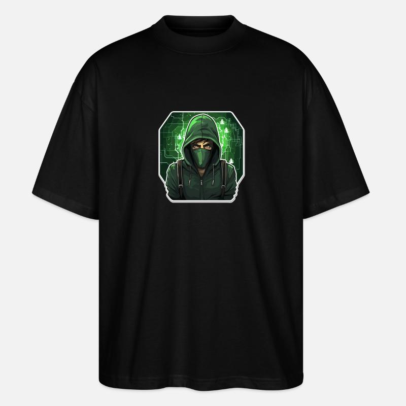 Ethical Hacker - Illustration - Stanley/Stella Oversized Unisex Bio T-Shirt Blaster 2.0 - Schwarz