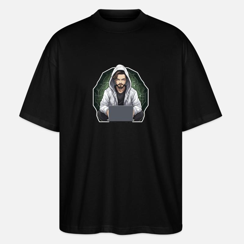 Hacker éthique - Illustration - T-shirt bio Blaster 2.0 coupe oversize Stanley/Stella Unisexe - noir