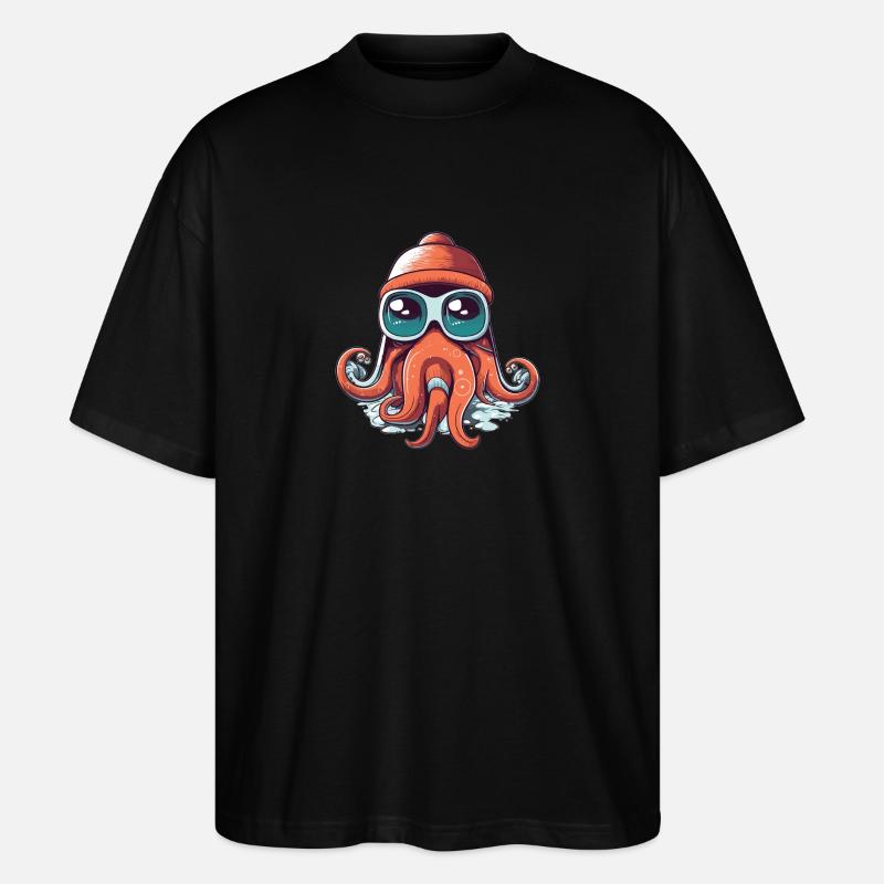 Octopus Wintersport - Stanley/Stella Oversized Unisex Bio T-Shirt Blaster 2.0 - Schwarz