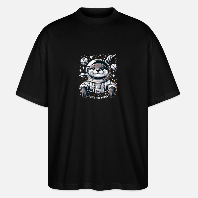 Otter Space Explorer - Stanley/Stella Oversized Unisex Bio T-Shirt Blaster 2.0 - Schwarz