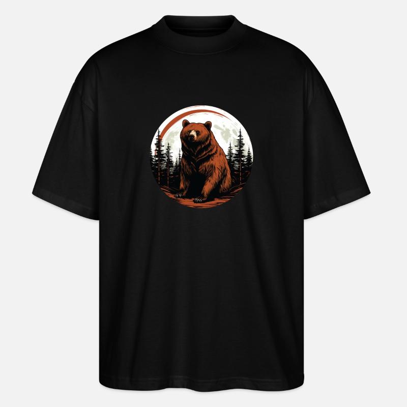 Wilder Bär - Stanley/Stella Oversized Unisex Bio T-Shirt Blaster 2.0 - Schwarz