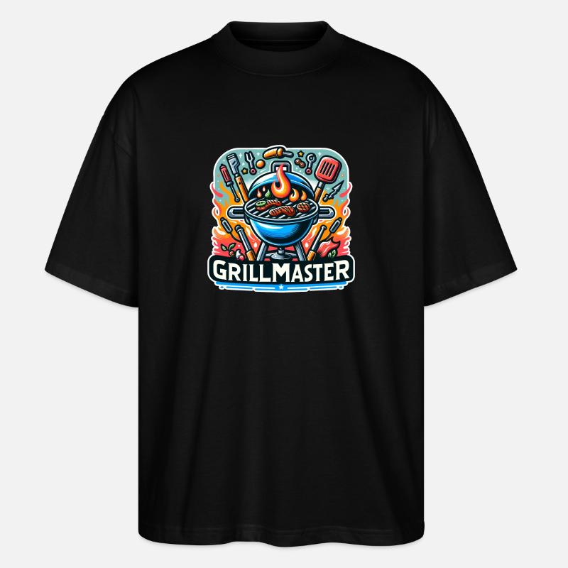GrillMaster - Grill Illustration - Stanley/Stella Oversized Unisex Bio T-Shirt Blaster 2.0 - Schwarz
