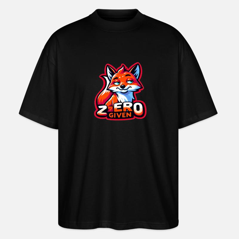 Zéro donné - Illustration de renard - T-shirt bio Blaster 2.0 coupe oversize Stanley/Stella Unisexe - noir