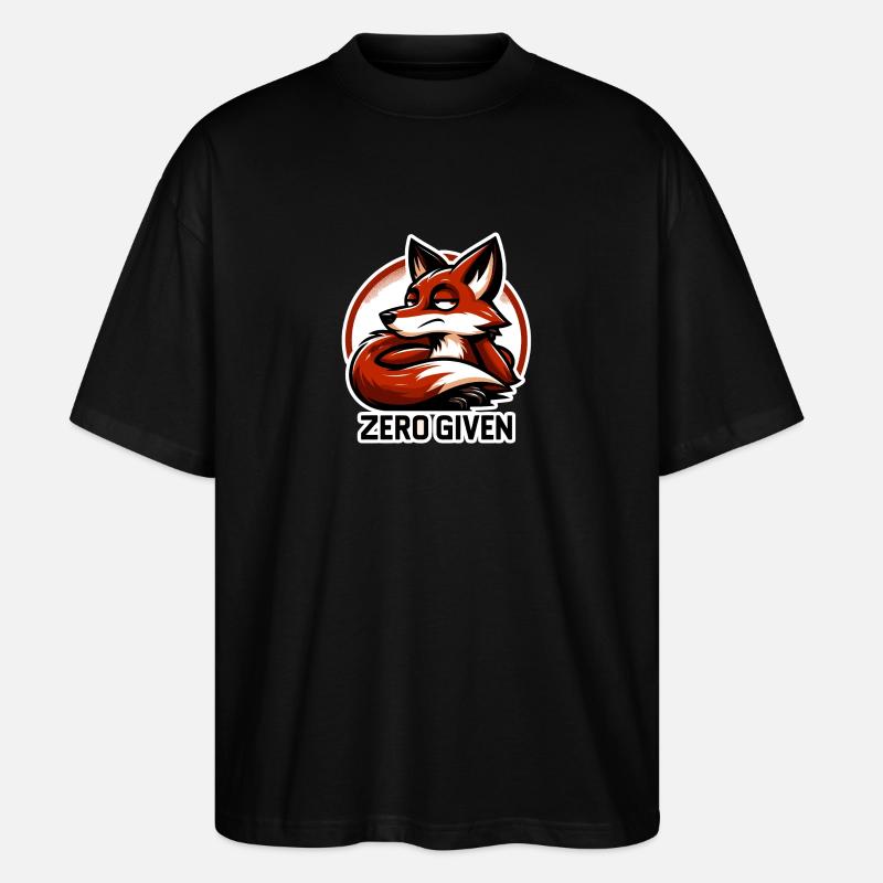 Zéro donné - Illustration de renard - T-shirt bio Blaster 2.0 coupe oversize Stanley/Stella Unisexe - noir
