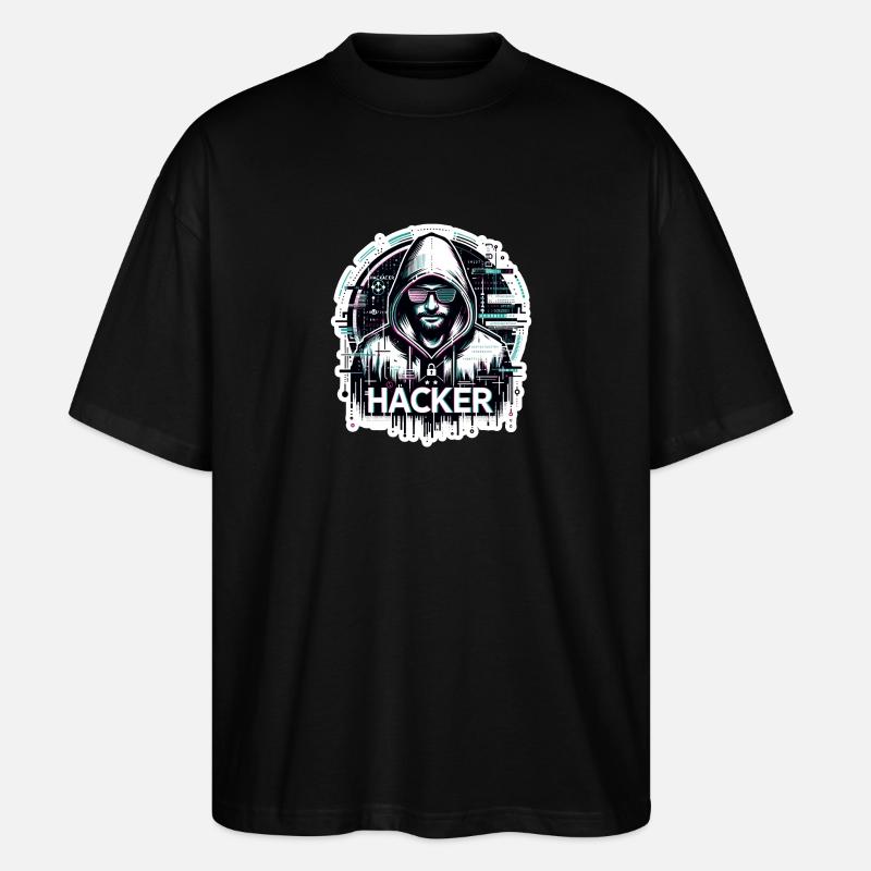 Hacker - Illustration - Stanley/Stella Oversized Unisex Organic T-shirt Blaster 2.0 - black