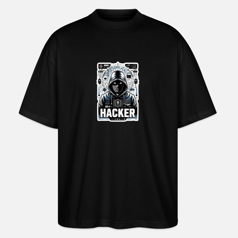 Hacker - Illustration - T-shirt bio Blaster 2.0 coupe oversize Stanley/Stella Unisexe - noir