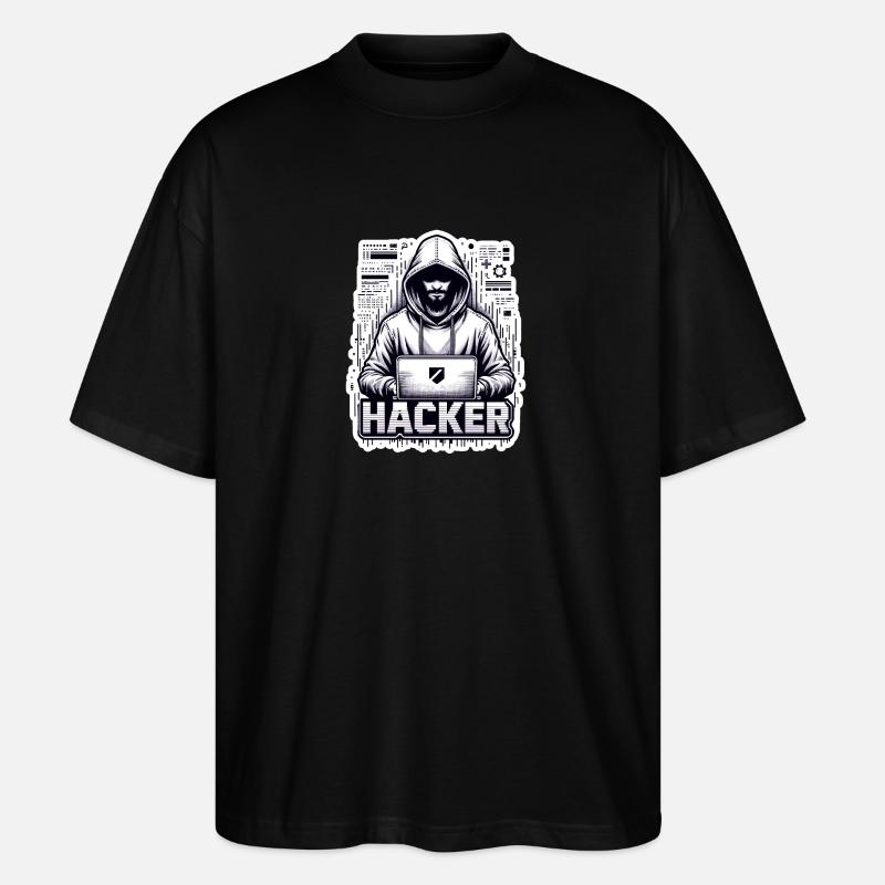 Hacker - Illustration - Stanley/Stella Oversized Unisex Organic T-shirt Blaster 2.0 - black