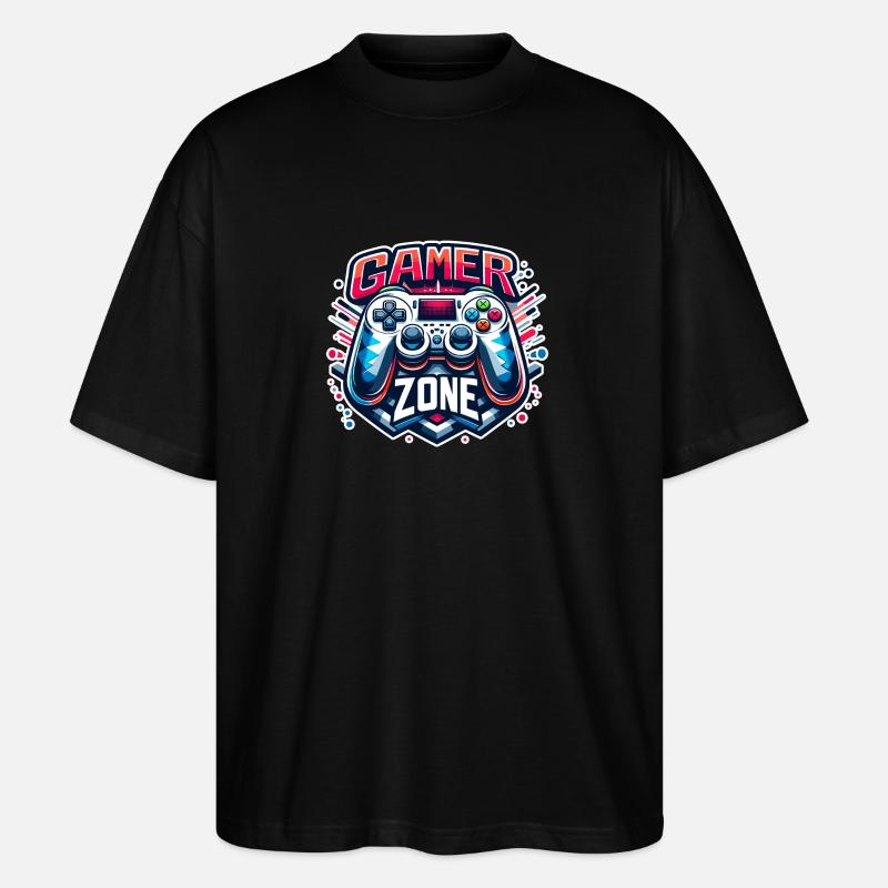 Gamer Zone - Controller Illustration - Stanley/Stella Oversized Unisex Organic T-shirt Blaster 2.0 - black