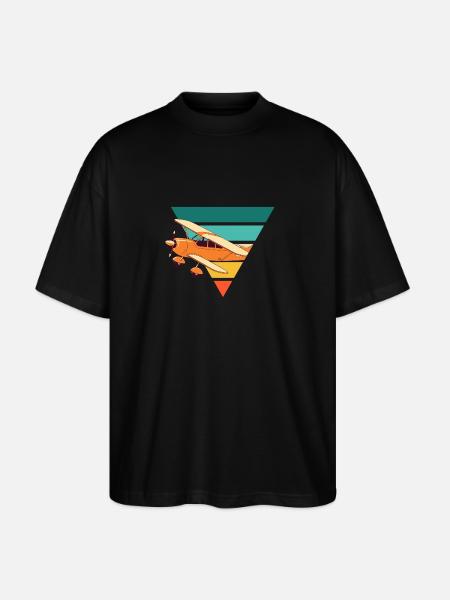 Vintage Flygplan - Presentidé - Ekologisk Oversized T-shirt Unisex Stanley/Stella Blaster 2.0 - svart