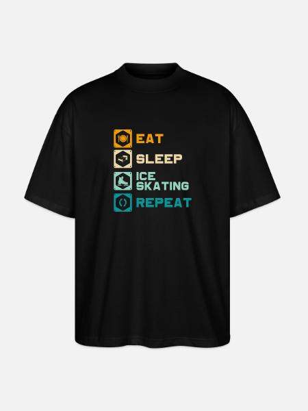 Eisläufer Winter Bahn - Stanley/Stella Oversized Unisex Bio T-Shirt Blaster 2.0 - Schwarz