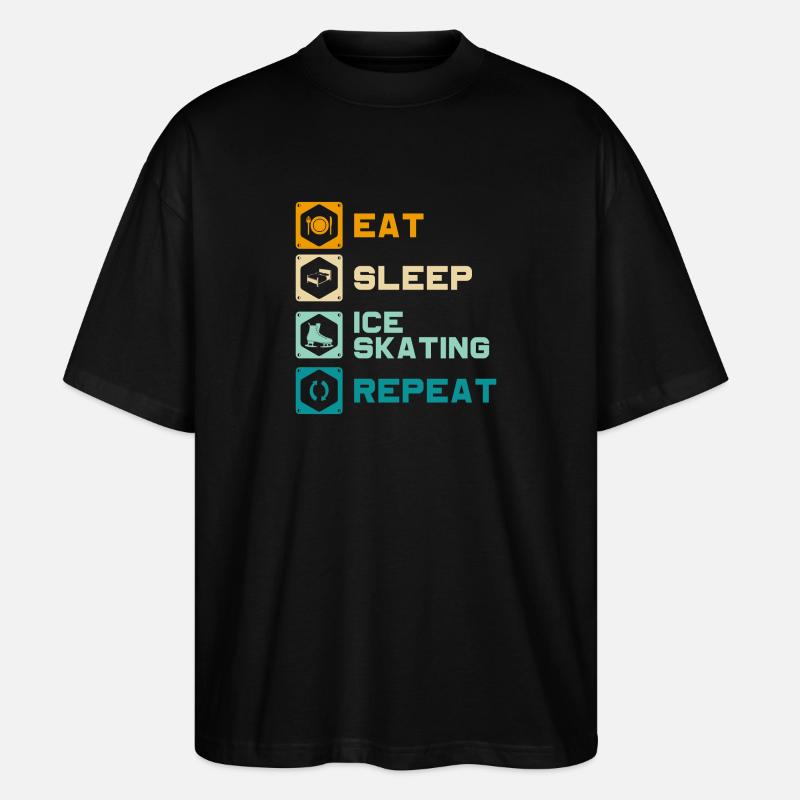 Eisläufer Winter Bahn - Stanley/Stella Oversized Unisex Bio T-Shirt Blaster 2.0 - Schwarz