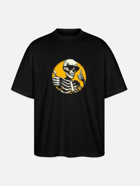 Skelett mit Daumen hoch - Stanley/Stella Oversized Unisex Bio T-Shirt Blaster 2.0 - Schwarz