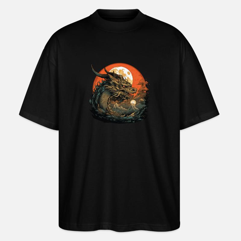 Mythos Drache - Stanley/Stella Oversized Unisex Bio T-Shirt Blaster 2.0 - Schwarz