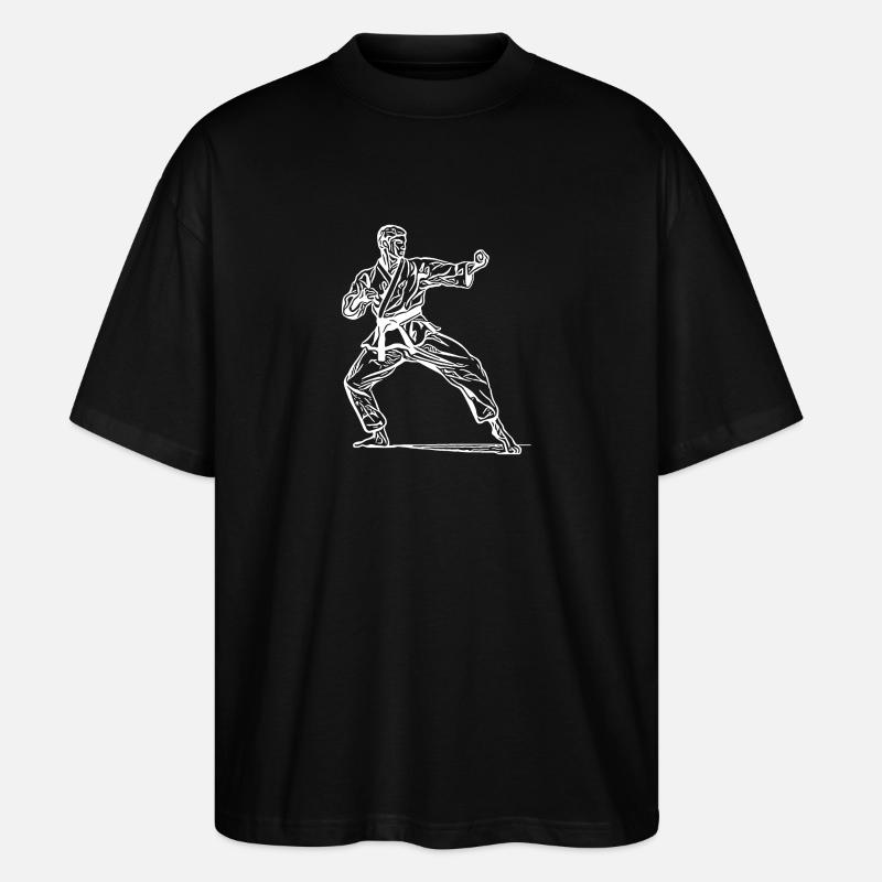 Karatekämpfer in Kampfpose - Stanley/Stella Oversized Unisex Bio T-Shirt Blaster 2.0 - Schwarz
