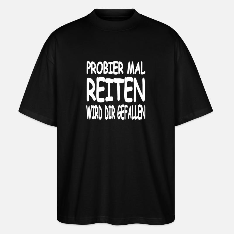 Reiten - Stanley/Stella Oversized Unisex Bio T-Shirt Blaster 2.0 - Schwarz