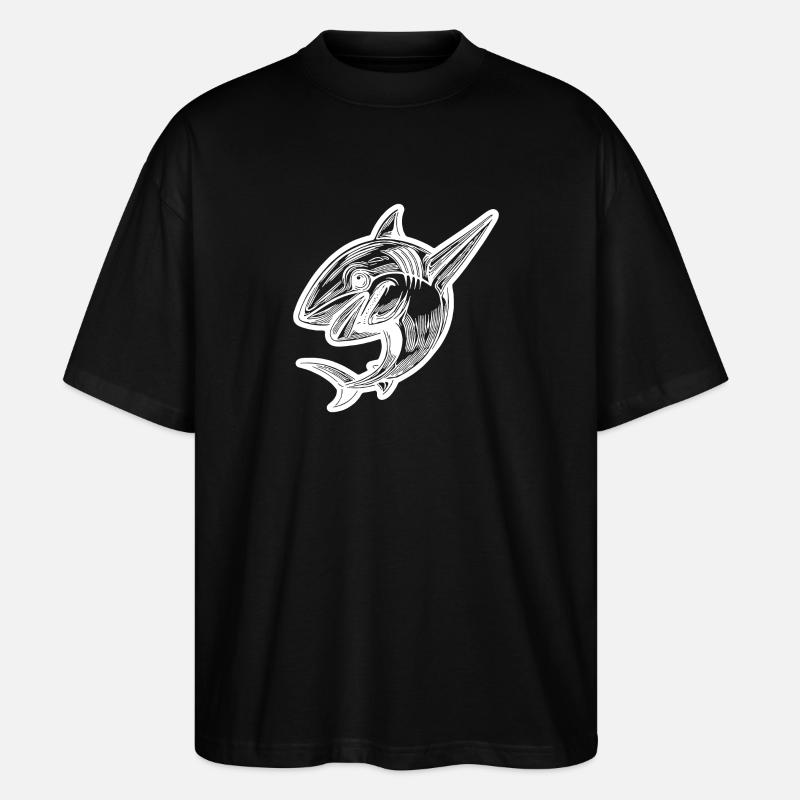 Petit requin dabbing mignon - Dabbing Shark - T-shirt bio Blaster 2.0 coupe oversize Stanley/Stella Unisexe - noir