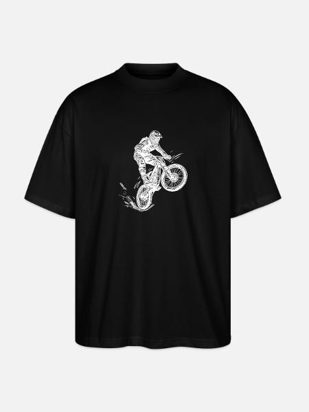 Cooler Radfahrer Mountainbiker - Stanley/Stella Oversized Unisex Bio T-Shirt Blaster 2.0 - Schwarz
