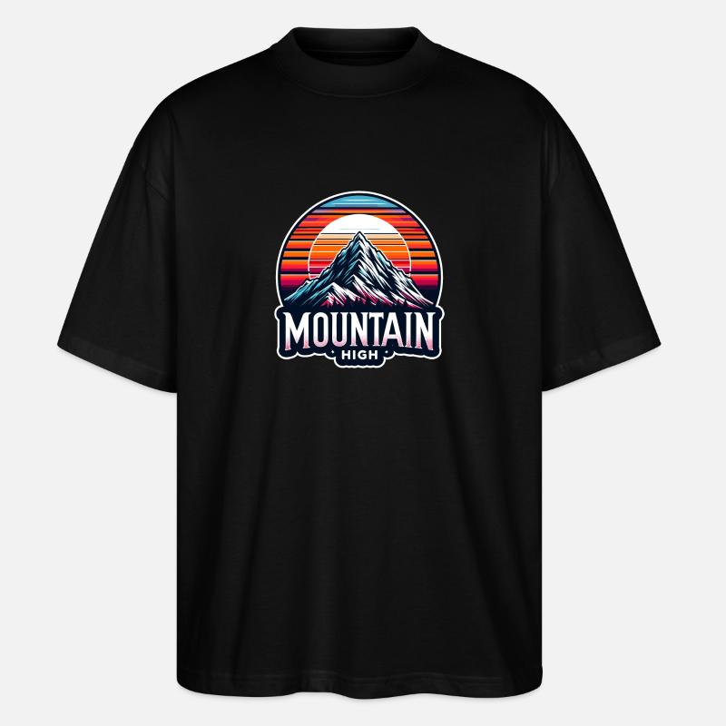 Mountain High - Berg Illustration - Stanley/Stella Oversized Unisex Bio T-Shirt Blaster 2.0 - Schwarz